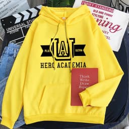 Harajuku Anime Manga UA My Hero Academia Logo Hoodies Sweatshirt Men Long Sleeve Streetwear Women Patchwork Winter Sweatshirts