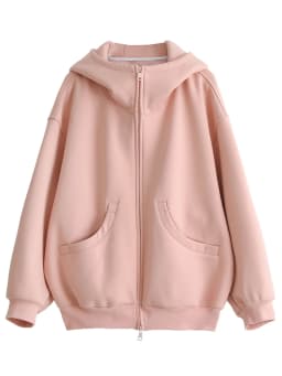 CHIC VEN Women Sweatshirts Loose Casual Hooded Long Sleeves with Plush Sweater Double Zipper Oversize Coat Spring Autumn 2026