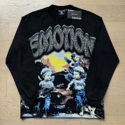 MIXED EMOTION Long Sleeve T-shirt Men Women High Street Full Print 100% Cotton Crewneck Hip Hop Oversized Tops