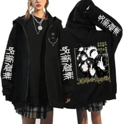 Jujutsu Kaisen Zip Up Hoodies Gojo Satoru Gothic Zippper Jackets Japanese Anime Y2k Sweatshirts Yuji Itadori Harajuku Streetwear