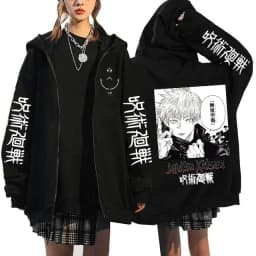 Jujutsu Kaisen Zip Up Hoodies Gojo Satoru Gothic Zippper Jackets Japanese Anime Y2k Sweatshirts Yuji Itadori Harajuku Streetwear