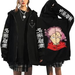 Jujutsu Kaisen Zip Up Hoodies Gojo Satoru Gothic Zippper Jackets Japanese Anime Y2k Sweatshirts Yuji Itadori Harajuku Streetwear