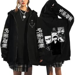 Jujutsu Kaisen Zip Up Hoodies Gojo Satoru Gothic Zippper Jackets Japanese Anime Y2k Sweatshirts Yuji Itadori Harajuku Streetwear