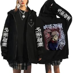Jujutsu Kaisen Zip Up Hoodies Gojo Satoru Gothic Zippper Jackets Japanese Anime Y2k Sweatshirts Yuji Itadori Harajuku Streetwear
