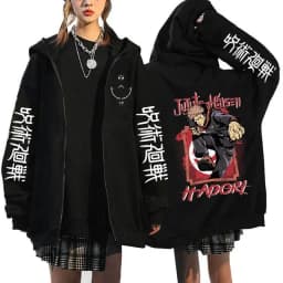 Jujutsu Kaisen Zip Up Hoodies Gojo Satoru Gothic Zippper Jackets Japanese Anime Y2k Sweatshirts Yuji Itadori Harajuku Streetwear