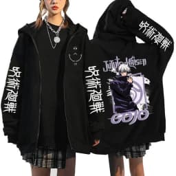 Jujutsu Kaisen Zip Up Hoodies Gojo Satoru Gothic Zippper Jackets Japanese Anime Y2k Sweatshirts Yuji Itadori Harajuku Streetwear