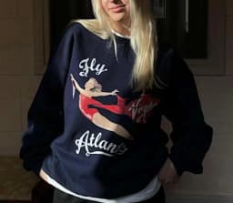 Fly Atlantic Princess Diana Sweatshirt Retro 80s Sporty Crewneck Winter Clothes Women Aesthetic Sweaters Casual Long Sleeve Tops