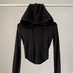 Afashion New Style Hot Girl Color Slim Fit Long Sleeve Hoodie Women Street High Waist Navel Short Top Cotton Polyester S...