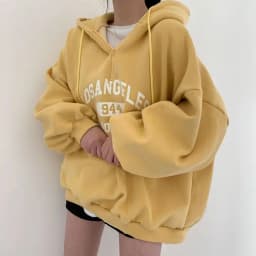 Women's Zipper Hoodie Sweatshirt Thickened Fleece Autumn Winter Outerwear Loose plus Size Korean Style Fashionable Streetwear