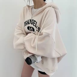 Women's Zipper Hoodie Sweatshirt Thickened Fleece Autumn Winter Outerwear Loose plus Size Korean Style Fashionable Streetwear