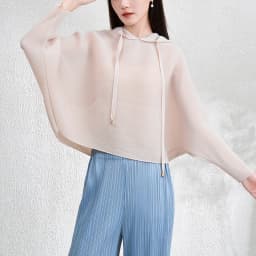 LANMREM Fashion Elastic Pleated Hoodie Tops Women 2025 Autumn New Casual Loose Batwing Sleeve Pullover Short Sweatshirt 2DB3974