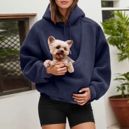 Cat Lovers Hoodie For Women Kangaroo Dog Pet Holder Carrier Big Pocket Fleece Pullovers Animal Pouch Hooded Sweatshirt Tops