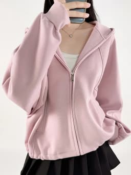 KarSaNy Hooded Sweatshirt With Zipper Women Oversize Hoodies Loose Navy Blue Casual Jackets Women's Zipper Sweatshirts With Hood