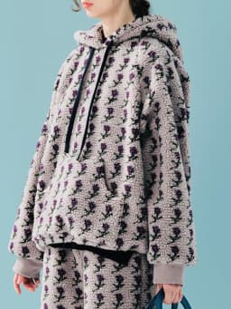 imakokoni Floral Printed Plush Lamb Wool Warm Hoodie Top Women's Hoodies Sweatshirts Female Clothing for Women