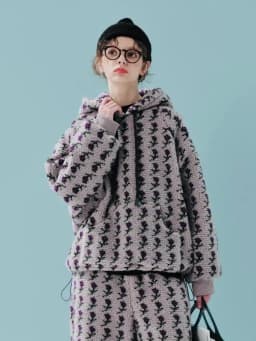 imakokoni Floral Printed Plush Lamb Wool Warm Hoodie Top Women's Hoodies Sweatshirts Female Clothing for Women