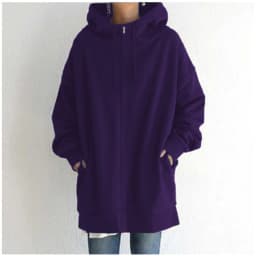Oversized S-5XL Women Loose Hooded Coats Autumn Female Tie Collar Long Sleeve Zipper Up Add Velvet X-Long Sweatshirt JYFS-HS0714