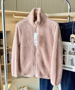 Autumn Winter Women's Long Velvet Fleece Jacket Stand Collar Warm Sleeve Zipper Cardigan Polyester Fiber Standard Fit Ladies ...