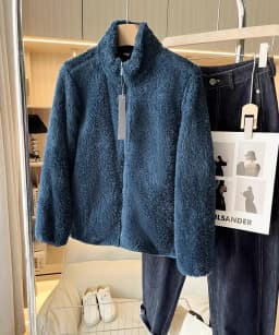 Autumn Winter Women's Long Velvet Fleece Jacket Stand Collar Warm Sleeve Zipper Cardigan Polyester Fiber Standard Fit Ladies ...
