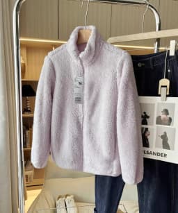 Autumn Winter Women's Long Velvet Fleece Jacket Stand Collar Warm Sleeve Zipper Cardigan Polyester Fiber Standard Fit Ladies ...