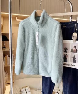 Autumn Winter Women's Long Velvet Fleece Jacket Stand Collar Warm Sleeve Zipper Cardigan Polyester Fiber Standard Fit Ladies ...