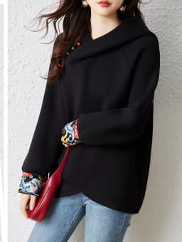 Chinese Style Sweatshirts Women's Hoodies Fashion Pullovers Spring Autumn Casual Sweatshirts Tops Female