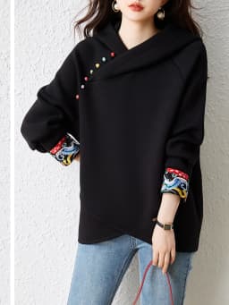 Chinese Style Sweatshirts Women's Hoodies Fashion Pullovers Spring Autumn Casual Sweatshirts Tops Female