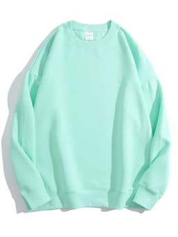 Blue Cotton Sweatshirts Oversize Women O Neck Loose Pullovers Long Sleeve Top Solid Oversized Green Sweatshirt For Women