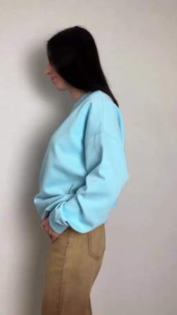 Blue Cotton Sweatshirts Oversize Women O Neck Loose Pullovers Long Sleeve Top Solid Oversized Green Sweatshirt For Women