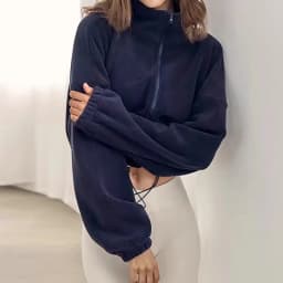 New Autumn Winter Clothes Warm Casual High Waist Coat Solid Color Fleece Fitness Short Jacket Slim Lady Zipper Sweatshirt Women
