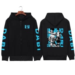 Japanese Anime My Hero Academia Dabi Zip up Hoodies Men Women Comfortable Hooded Tops Winter Loose Warm Thick Zipper Jacket Coat