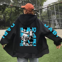 Japanese Anime My Hero Academia Dabi Zip up Hoodies Men Women Comfortable Hooded Tops Winter Loose Warm Thick Zipper Jacket Coat