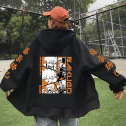 Japanese Anime My Hero Academia Dabi Zip up Hoodies Men Women Comfortable Hooded Tops Winter Loose Warm Thick Zipper Jacket Coat