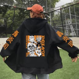 Japanese Anime My Hero Academia Dabi Zip up Hoodies Men Women Comfortable Hooded Tops Winter Loose Warm Thick Zipper Jacket Coat