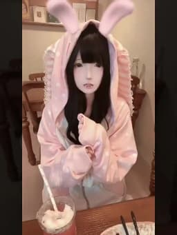 Japanese Kawaii Rabbit Ears Hoodies Tops Women Design Loose Dot Lace Patchwork Cute Coat Harajuku Chic Sweet Lovely ​Sweatshirts