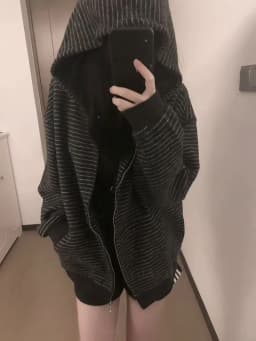 Y2K Vintage Zipper Hoodie Women Long Sleeve Subculture Purple Stripe Priint Harajuku Style Autumn Spting Casual Tops Streetwear