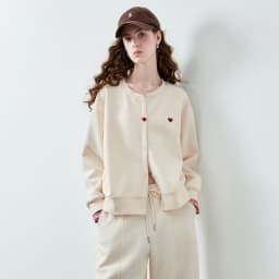 TOYOUTH Women's Air Cotton Sweatshirt Jacket 2026 Autumn New Plaid Patchwork Heart Embroidery College