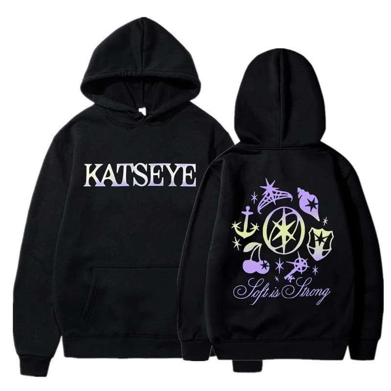 Fashion Katseye Print Casual Hoodies Women Men Graphic Gothic Y2k Hoody Sweatshirts 90s Korean Style Vintage Streetwear Clothes