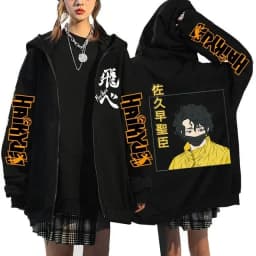 Haikyuu Graphic Zippper Jackets Sweatshirts Japanese Anime Manga Y2k Gothic Zip Up Hoodies Karasuno Fly High Harajuku Streetwear