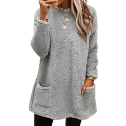 2025 Autumn Winter Women Warm Coat Streetwear Fleece Pocket Thinken Sweatershirt Autumn Female Casual Loose Outfits Casual Tops