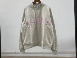 Flordevida Gray sweatshirt with Classic Style Letter embroidery for Women crew neck cotton long sleeve casual sweatshirt female