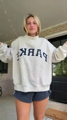 Flordevida Gray sweatshirt with Classic Style Letter embroidery for Women crew neck cotton long sleeve casual sweatshirt female