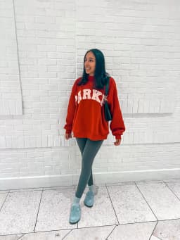 Flordevida Gray sweatshirt with Classic Style Letter embroidery for Women crew neck cotton long sleeve casual sweatshirt female