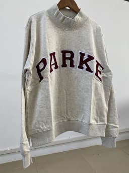 Flordevida Gray sweatshirt with Classic Style Letter embroidery for Women crew neck cotton long sleeve casual sweatshirt female