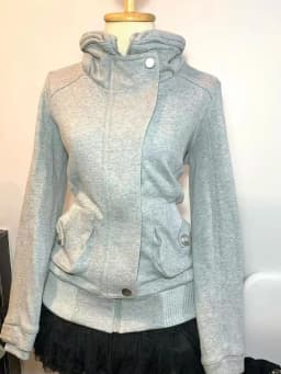 Retro Gray Sweatshirt For Women Vintage High-End Fashion Hoodie Sweatshirt Spring Autumn Women Hooded Jacket 2025 New Women Coat