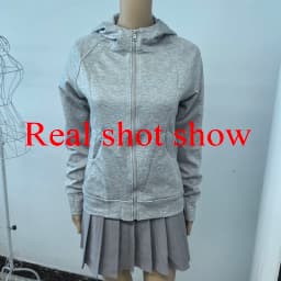 Gray Zipper Hooded Sweatshirt Women 2026 New Korean Slim Fit Cardigan Long Sleeve Coat Woman Solid Pockets Sports Hoodies Jacket