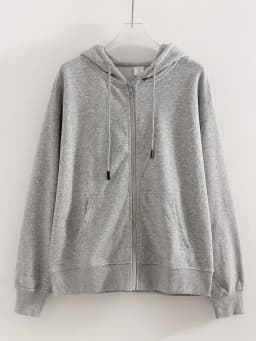 Hoodies Oversized Zip Up Sweatshirt Women White Cotton Fall Sweatshirt With Hood Zipper Gray Hooded Sweatshirts Zip Coat Women
