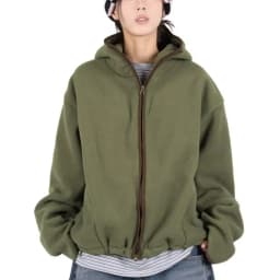 Korean Fashion Double-Sided Fleece Color Block Hoodie Women's Autumn Winter New Design Lazy Style Sweatshirt Outerwear