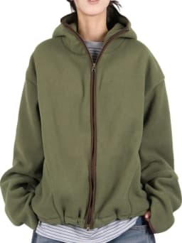 Korean Fashion Double-Sided Fleece Color Block Hoodie Women's Autumn Winter New Design Lazy Style Sweatshirt Outerwear