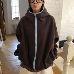 Korean Fashion Double-Sided Fleece Color Block Hoodie Women's Autumn Winter New Design Lazy Style Sweatshirt Outerwear
