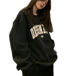 Afashion Women's Loose Fit Thin American Style Hoodie Spring Autumn Trendy Hiphop High Street Casual Long Sleeve round Neck Prin